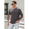 imageJMIERR Mens Muscle Slim Henley Shirts Crewneck Longline TShirt Gym Workout Athletic Shirt Tees with ButtonPackdark GreyBlack