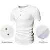 imageJMIERR Mens Muscle Slim Henley Shirts Crewneck Longline TShirt Gym Workout Athletic Shirt Tees with ButtonPackwhiteBlue