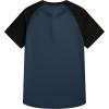 imageJMIERR Mens Muscle Slim Henley Shirts Crewneck Longline TShirt Gym Workout Athletic Shirt Tees with ButtonT Blue  Black