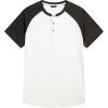 imageJMIERR Mens Muscle Slim Henley Shirts Crewneck Longline TShirt Gym Workout Athletic Shirt Tees with ButtonT White  Grey