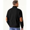 imageJMIERR Mens Warm Corduroy Sweatshirt Casual Stand Collar Quarter Fall Metal Button Pullover Sweaters Long Sleeve with PocketsA Black