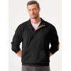 imageJMIERR Mens Warm Corduroy Sweatshirt Casual Stand Collar Quarter Fall Metal Button Pullover Sweaters Long Sleeve with PocketsB Carbon Grey