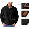 imageJMIERR Mens Warm Corduroy Sweatshirt Casual Stand Collar Quarter Fall Metal Button Pullover Sweaters Long Sleeve with PocketsB Carbon Grey