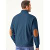 imageJMIERR Mens Warm Corduroy Sweatshirt Casual Stand Collar Quarter Fall Metal Button Pullover Sweaters Long Sleeve with PocketsB Teal Blue