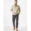 imageJMIERR Mens Warm Corduroy Sweatshirt Casual Stand Collar Quarter Fall Metal Button Pullover Sweaters Long Sleeve with PocketsC Beige