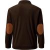 imageJMIERR Mens Warm Corduroy Sweatshirt Casual Stand Collar Quarter Fall Metal Button Pullover Sweaters Long Sleeve with PocketsC Dark Brown