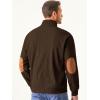imageJMIERR Mens Warm Corduroy Sweatshirt Casual Stand Collar Quarter Fall Metal Button Pullover Sweaters Long Sleeve with PocketsC Dark Brown