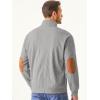 imageJMIERR Mens Warm Corduroy Sweatshirt Casual Stand Collar Quarter Fall Metal Button Pullover Sweaters Long Sleeve with PocketsC Light Grey