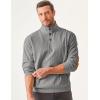 imageJMIERR Mens Warm Corduroy Sweatshirt Casual Stand Collar Quarter Fall Metal Button Pullover Sweaters Long Sleeve with PocketsC Light Grey