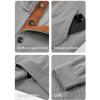 imageJMIERR Mens Warm Corduroy Sweatshirt Casual Stand Collar Quarter Fall Metal Button Pullover Sweaters Long Sleeve with PocketsC Light Grey
