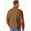 imageJMIERR Mens Warm Corduroy Sweatshirt Casual Stand Collar Quarter Fall Metal Button Pullover Sweaters Long Sleeve with PocketsF Chestnut Brown