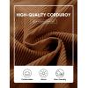imageJMIERR Mens Warm Corduroy Sweatshirt Casual Stand Collar Quarter Fall Metal Button Pullover Sweaters Long Sleeve with PocketsF Chestnut Brown