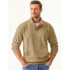 imageJMIERR Mens Warm Corduroy Sweatshirt Casual Stand Collar Quarter Fall Metal Button Pullover Sweaters Long Sleeve with PocketsF Light French Beige