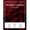 imageJMIERR Mens Warm Corduroy Sweatshirt Casual Stand Collar Quarter Fall Metal Button Pullover Sweaters Long Sleeve with PocketsT Red