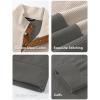 imageJMIERR Mens Warm Corduroy Sweatshirt Casual Stand Collar Quarter Fall Metal Button Pullover Sweaters Long Sleeve with PocketsZ Grey