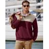 imageJMIERR Mens Warm Corduroy Sweatshirt Casual Stand Collar Quarter Fall Metal Button Pullover Sweaters Long Sleeve with PocketsZ Red