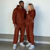 imageJMIERR Mens 2 Piece Outfits Hoodie Sweatshirt Tracksuit ampamp Joggers Sweatpants Sweatsuit SetLight Brown