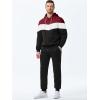 imageJMIERR Mens Hoodie Tracksuit 2 Pieces Set Novelty Color Block Pullover Fleece Hoodies Long Sleeve Casual SweatshirtBburgundy
