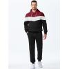 imageJMIERR Mens Hoodie Tracksuit 2 Pieces Set Novelty Color Block Pullover Fleece Hoodies Long Sleeve Casual SweatshirtBburgundy