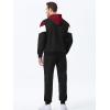 imageJMIERR Mens Hoodie Tracksuit 2 Pieces Set Novelty Color Block Pullover Fleece Hoodies Long Sleeve Casual SweatshirtBburgundy