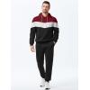 imageJMIERR Mens Hoodie Tracksuit 2 Pieces Set Novelty Color Block Pullover Fleece Hoodies Long Sleeve Casual SweatshirtBburgundy