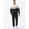 imageJMIERR Mens Hoodie Tracksuit 2 Pieces Set Novelty Color Block Pullover Fleece Hoodies Long Sleeve Casual SweatshirtBlack