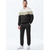 imageJMIERR Mens Hoodie Tracksuit 2 Pieces Set Novelty Color Block Pullover Fleece Hoodies Long Sleeve Casual SweatshirtBlack
