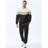 imageJMIERR Mens Hoodie Tracksuit 2 Pieces Set Novelty Color Block Pullover Fleece Hoodies Long Sleeve Casual SweatshirtBlack