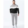 imageJMIERR Mens Hoodie Tracksuit 2 Pieces Set Novelty Color Block Pullover Fleece Hoodies Long Sleeve Casual SweatshirtGray