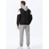 imageJMIERR Mens Hoodie Tracksuit 2 Pieces Set Novelty Color Block Pullover Fleece Hoodies Long Sleeve Casual SweatshirtGray