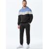 imageJMIERR Mens Hoodie Tracksuit 2 Pieces Set Novelty Color Block Pullover Fleece Hoodies Long Sleeve Casual SweatshirtSky Blue