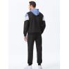 imageJMIERR Mens Hoodie Tracksuit 2 Pieces Set Novelty Color Block Pullover Fleece Hoodies Long Sleeve Casual SweatshirtSky Blue