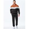 imageJMIERR Mens Hoodie Tracksuit 2 Pieces Set Novelty Color Block Pullover Fleece Hoodies Long Sleeve Casual SweatshirtVermilion