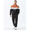 imageJMIERR Mens Hoodie Tracksuit 2 Pieces Set Novelty Color Block Pullover Fleece Hoodies Long Sleeve Casual SweatshirtVermilion