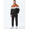 imageJMIERR Mens Hoodie Tracksuit 2 Pieces Set Novelty Color Block Pullover Fleece Hoodies Long Sleeve Casual SweatshirtVermilion