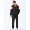 imageJMIERR Mens Hoodie Tracksuit 2 Pieces Set Novelty Color Block Pullover Fleece Hoodies Long Sleeve Casual SweatshirtVermilion