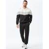 imageJMIERR Mens Hoodie Tracksuit 2 Pieces Set Novelty Color Block Pullover Fleece Hoodies Long Sleeve Casual SweatshirtWhite