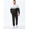 imageJMIERR Mens Hoodie Tracksuit 2 Pieces Set Novelty Color Block Pullover Fleece Hoodies Long Sleeve Casual SweatshirtWhite
