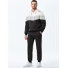 imageJMIERR Mens Hoodie Tracksuit 2 Pieces Set Novelty Color Block Pullover Fleece Hoodies Long Sleeve Casual SweatshirtWhite