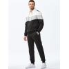 imageJMIERR Mens Hoodie Tracksuit 2 Pieces Set Novelty Color Block Pullover Fleece Hoodies Long Sleeve Casual SweatshirtWhite