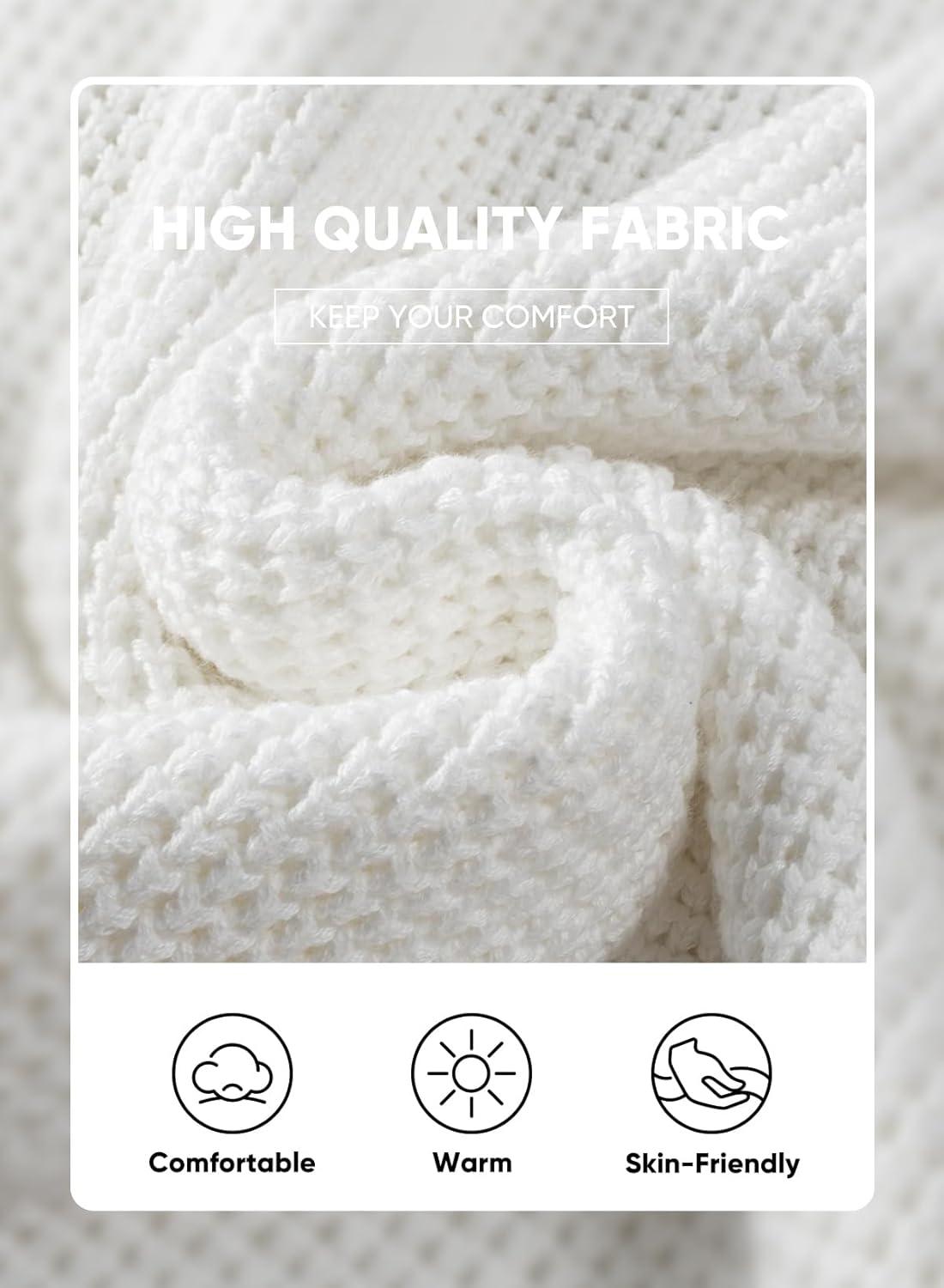 imageJMIERR Mens Crewneck Pullover Sweater Waffle Textured Knitted Sweaters Casual Loose Fit Sweaters with Ribbing Edge01 White