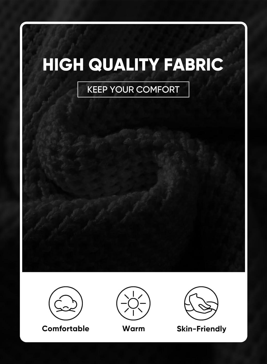 imageJMIERR Mens Crewneck Pullover Sweater Waffle Textured Knitted Sweaters Casual Loose Fit Sweaters with Ribbing Edge02 Black