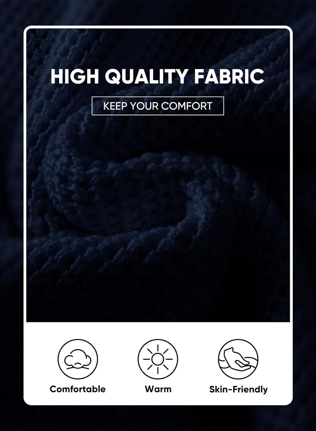 imageJMIERR Mens Crewneck Pullover Sweater Waffle Textured Knitted Sweaters Casual Loose Fit Sweaters with Ribbing Edge04 Navy Blue