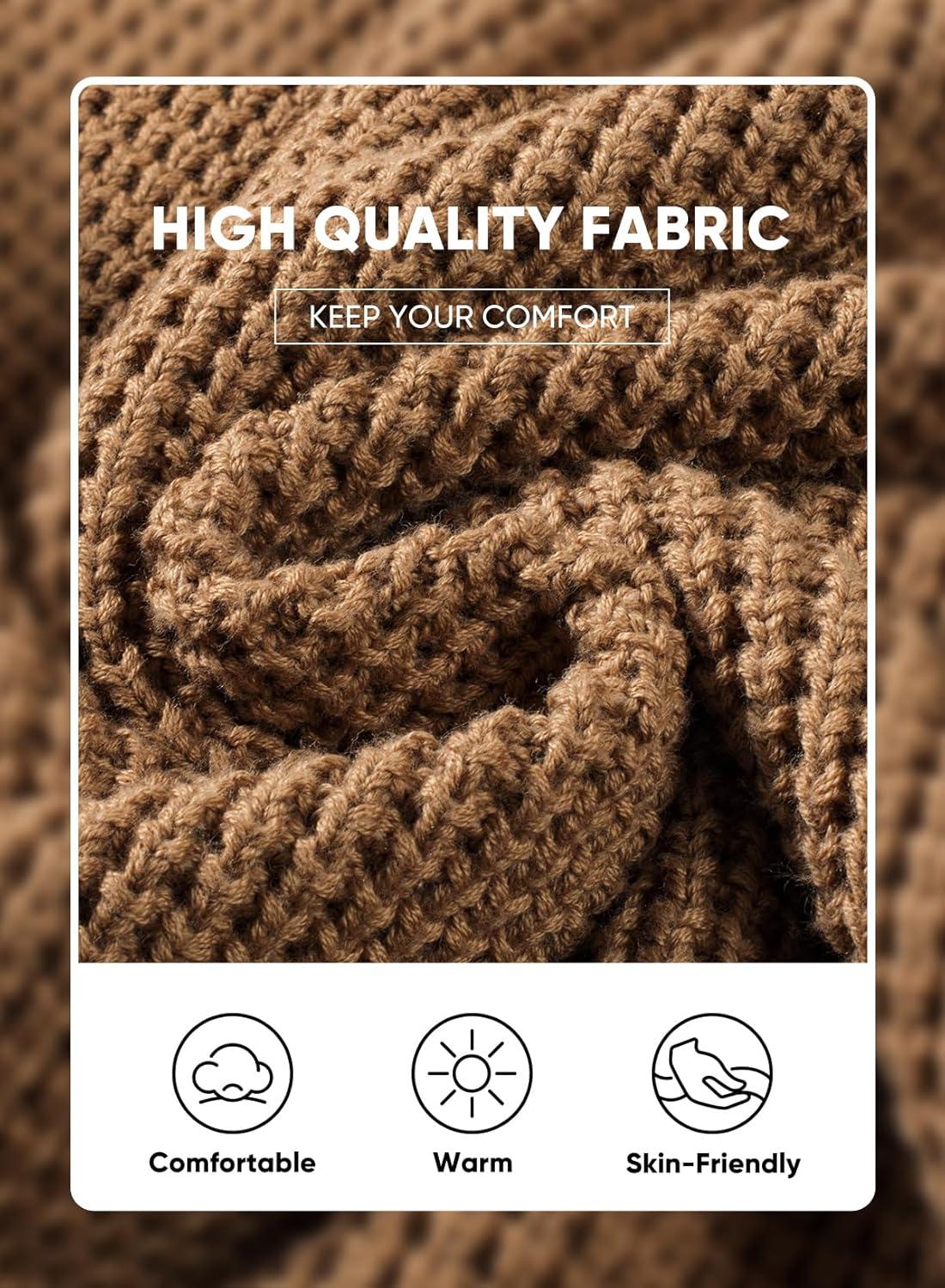 imageJMIERR Mens Crewneck Pullover Sweater Waffle Textured Knitted Sweaters Casual Loose Fit Sweaters with Ribbing Edge06 Khaki