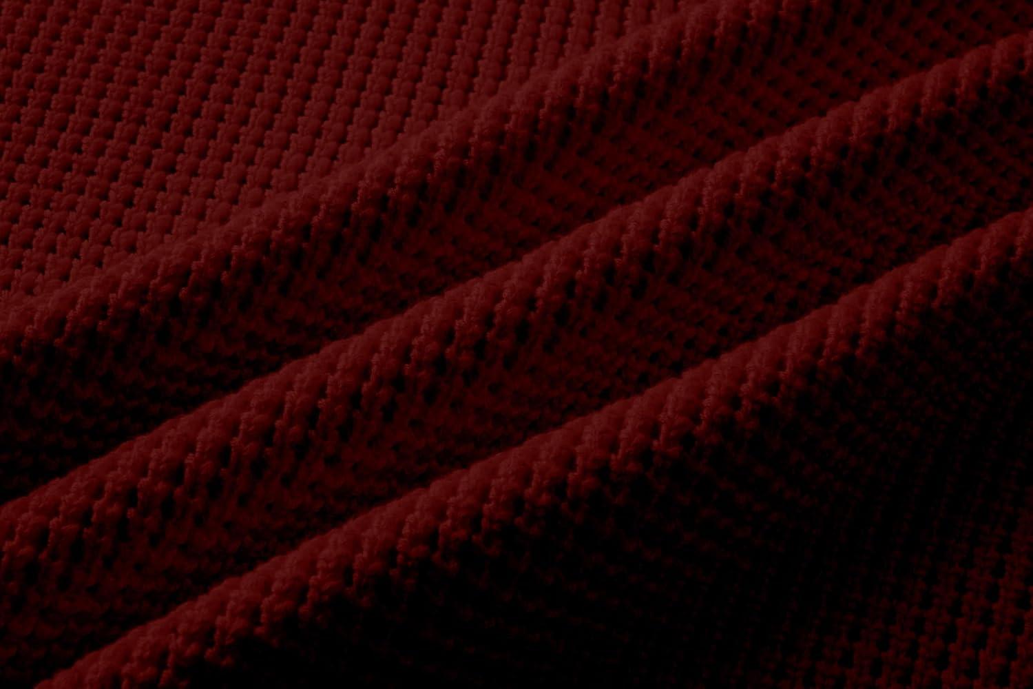 imageJMIERR Mens Crewneck Pullover Sweater Waffle Textured Knitted Sweaters Casual Loose Fit Sweaters with Ribbing Edge07 Burgundy