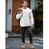 imageJMIERR Mens Crewneck Pullover Sweater Waffle Textured Knitted Sweaters Casual Loose Fit Sweaters with Ribbing Edge01 White
