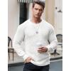 imageJMIERR Mens Crewneck Pullover Sweater Waffle Textured Knitted Sweaters Casual Loose Fit Sweaters with Ribbing Edge01 White