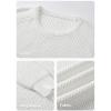imageJMIERR Mens Crewneck Pullover Sweater Waffle Textured Knitted Sweaters Casual Loose Fit Sweaters with Ribbing Edge01 White