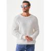 imageJMIERR Mens Crewneck Pullover Sweater Waffle Textured Knitted Sweaters Casual Loose Fit Sweaters with Ribbing Edge01 White