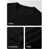 imageJMIERR Mens Crewneck Pullover Sweater Waffle Textured Knitted Sweaters Casual Loose Fit Sweaters with Ribbing Edge02 Black